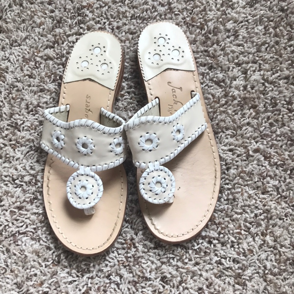 Tan and White Jack Rogers